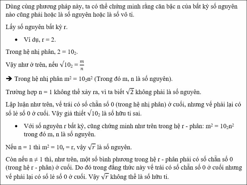 Cách chứng minh căn bậc n của tất cả các số nguyên tố là số vô tỉ